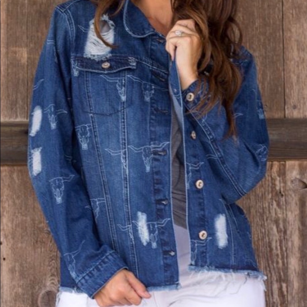 L&B cow-skull denim jacket